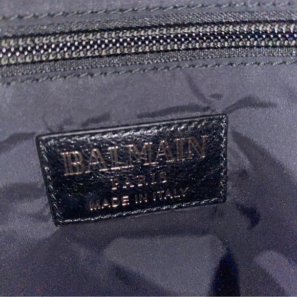 BRAND NEW Balmain Black Velvet Logo Shopping Horizontal Tote - Picture 2 of 10
